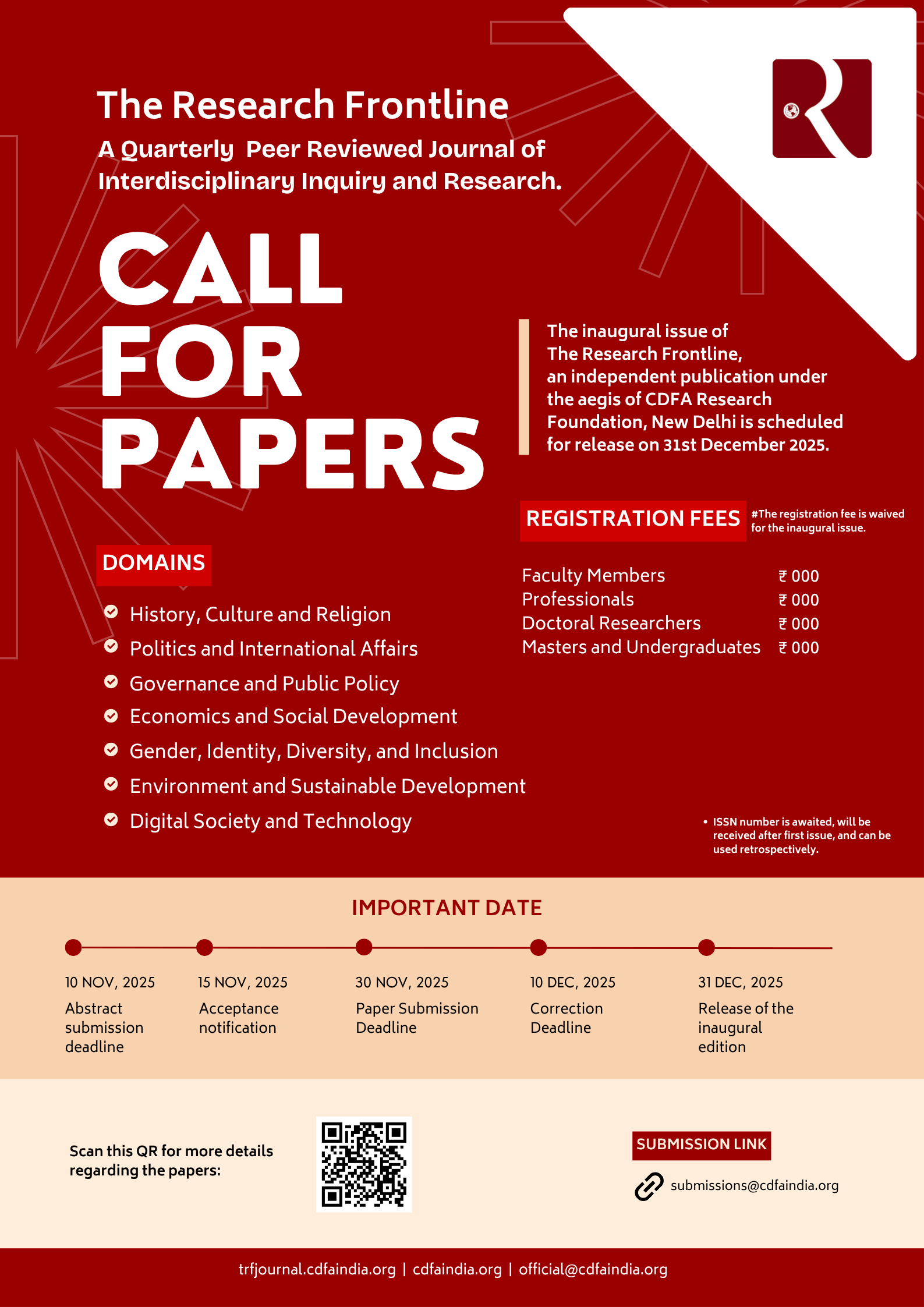 Call for Papers - Vol. 1, Issue 1 (January 2026)
