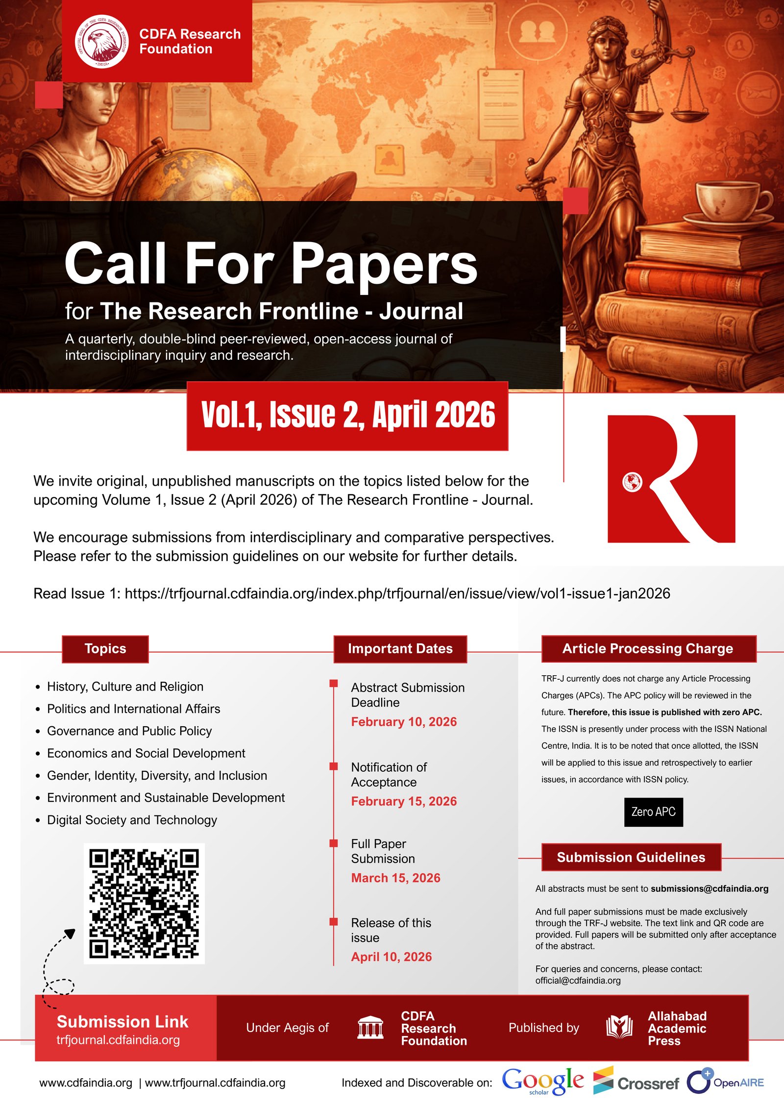 Call for Papers - Vol. 1, Issue 2 (April 2026)